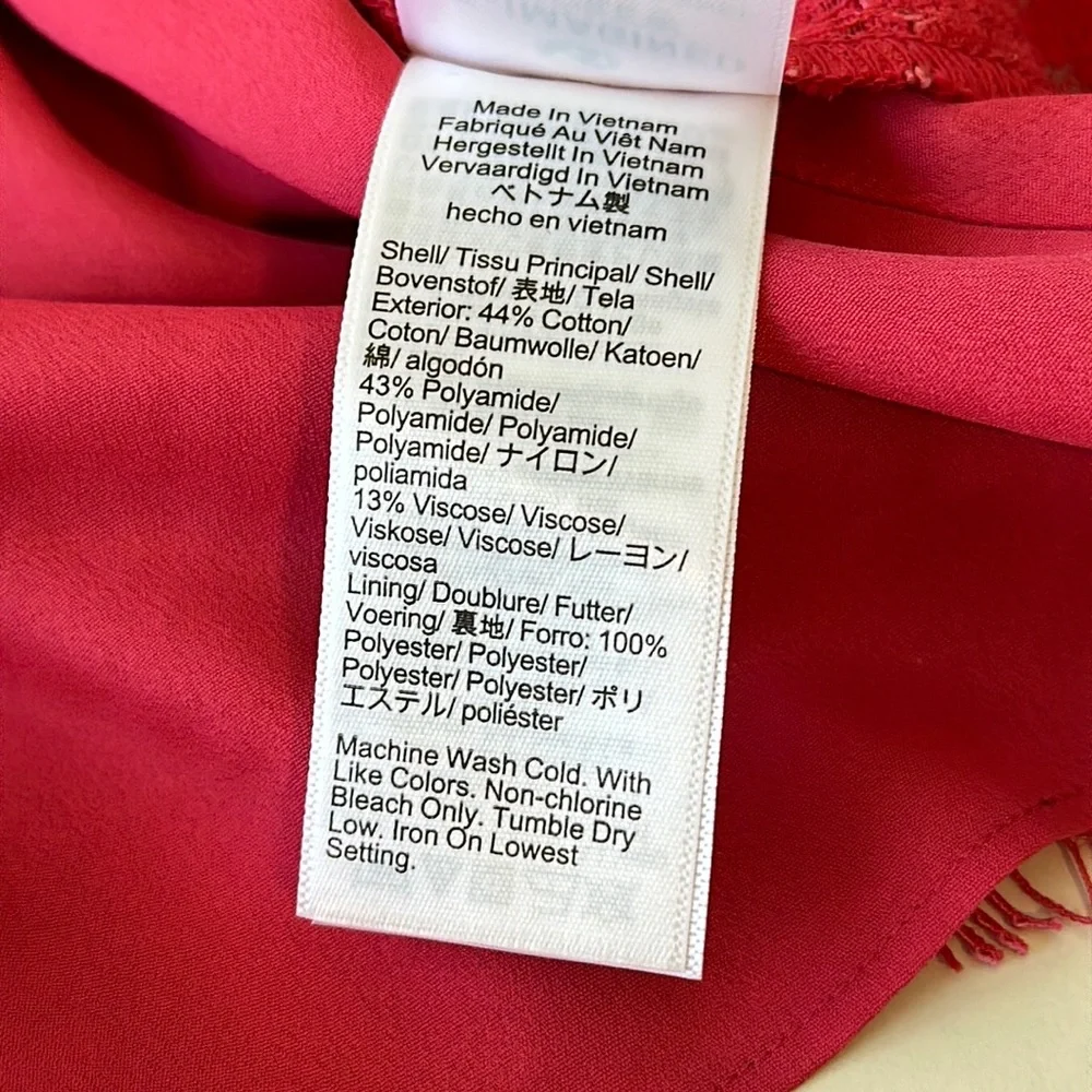 J Crew Mock Neck Lace Top in Dragonfruit NWT Size 6